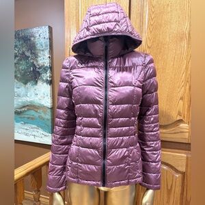 Calvin Klein Shiny Purple Puffer Jacket